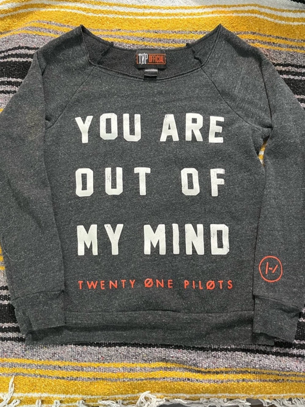 Twenty One Pilots You Are Out of My Mind Graphic Sweatshirt in Gray Large